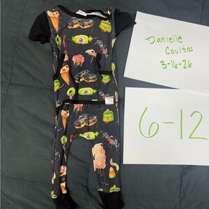Black Halloween Candy Print Baby Romper